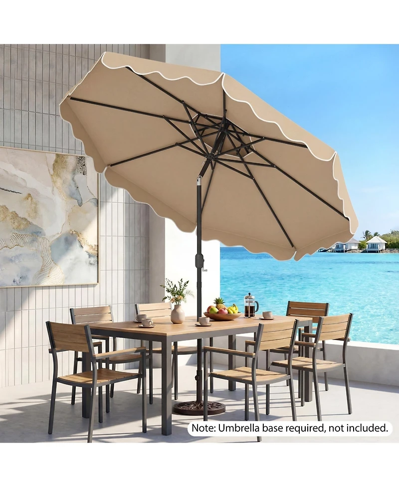 Sugift Outdoor Patio Umbrella with Push Button Tilt Crank Lift and Vented Top