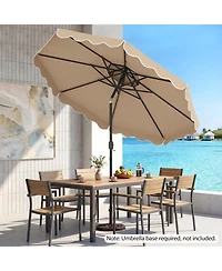 Sugift Outdoor Patio Umbrella with Push Button Tilt Crank Lift and Vented Top