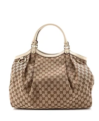 Pre-Owned Gucci Large Sukey Tote Gg Canvas with Leather