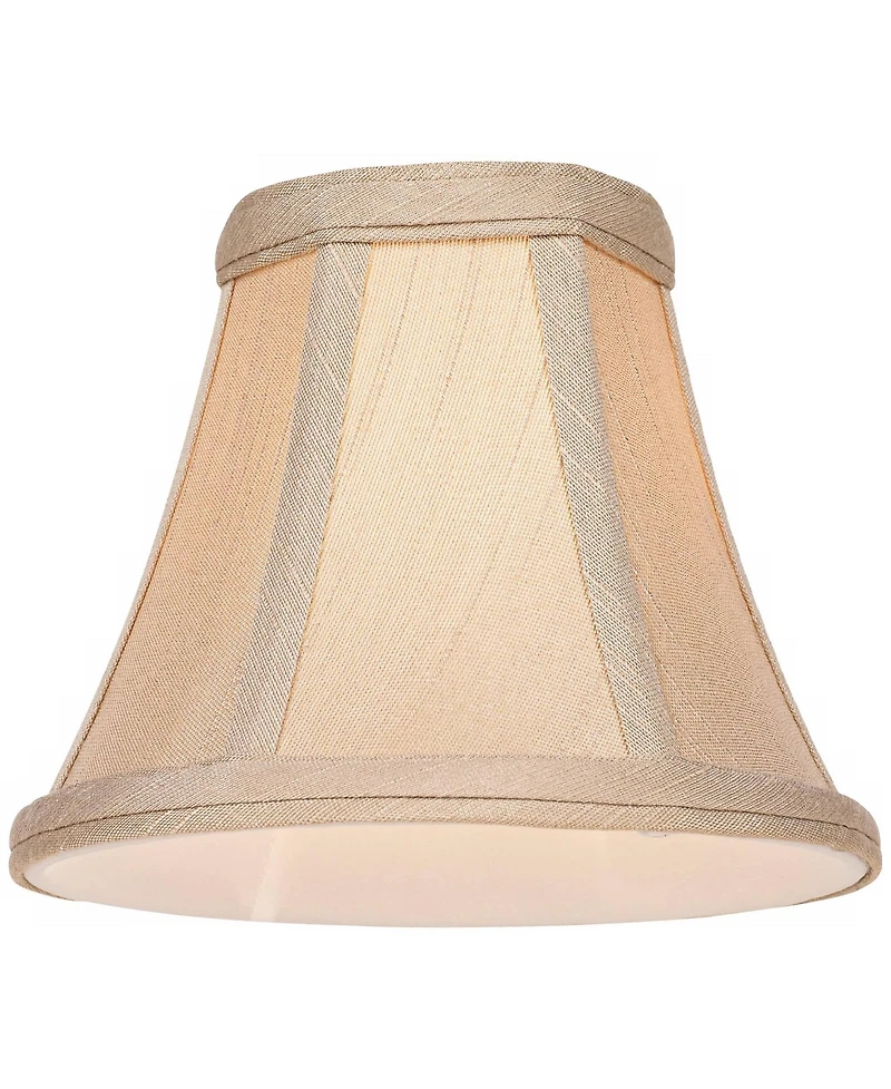 Imperial Shade Set of 2 Empire Lamp Shades Taupe Fabric Small 3" Top x 6" Bottom x 5" High Candelabra Clip-On Fitting