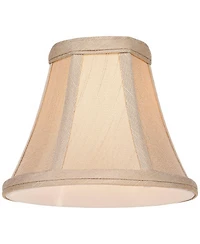 Imperial Shade Set of 2 Empire Lamp Shades Taupe Fabric Small 3" Top x 6" Bottom x 5" High Candelabra Clip-On Fitting