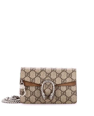 Pre-Owned Gucci Super Mini Dionysus Bag Gg Coated Canvas