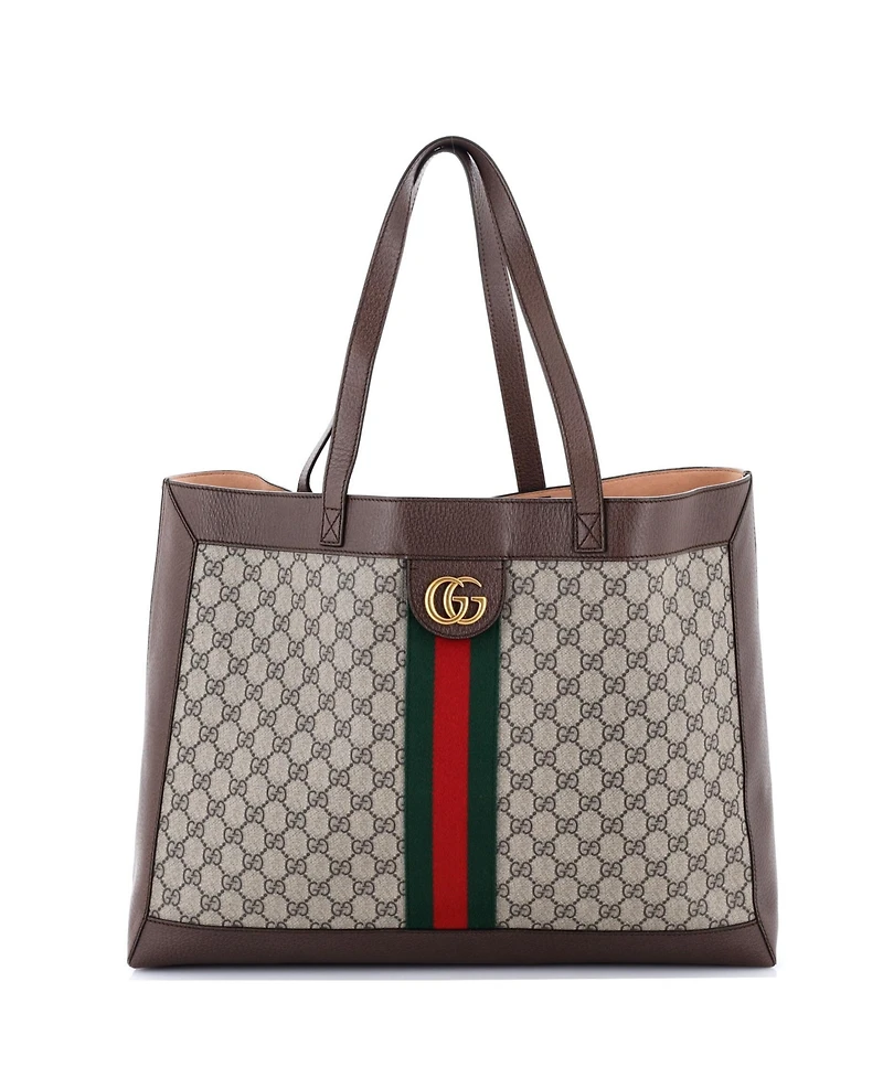 Pre-Owned Gucci East West Ophidia Soft Open Tote Gg Coated Canvas