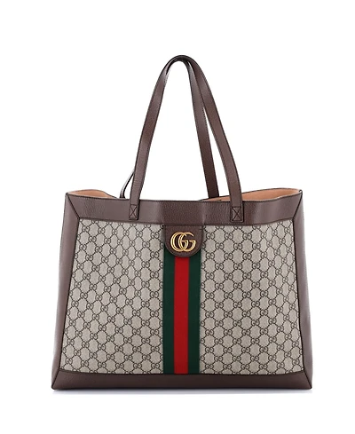Pre-Owned Gucci East West Ophidia Soft Open Tote Gg Coated Canvas