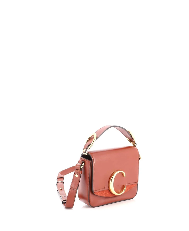 Pre-Owned Chloe Mini C Flap Bag Leather