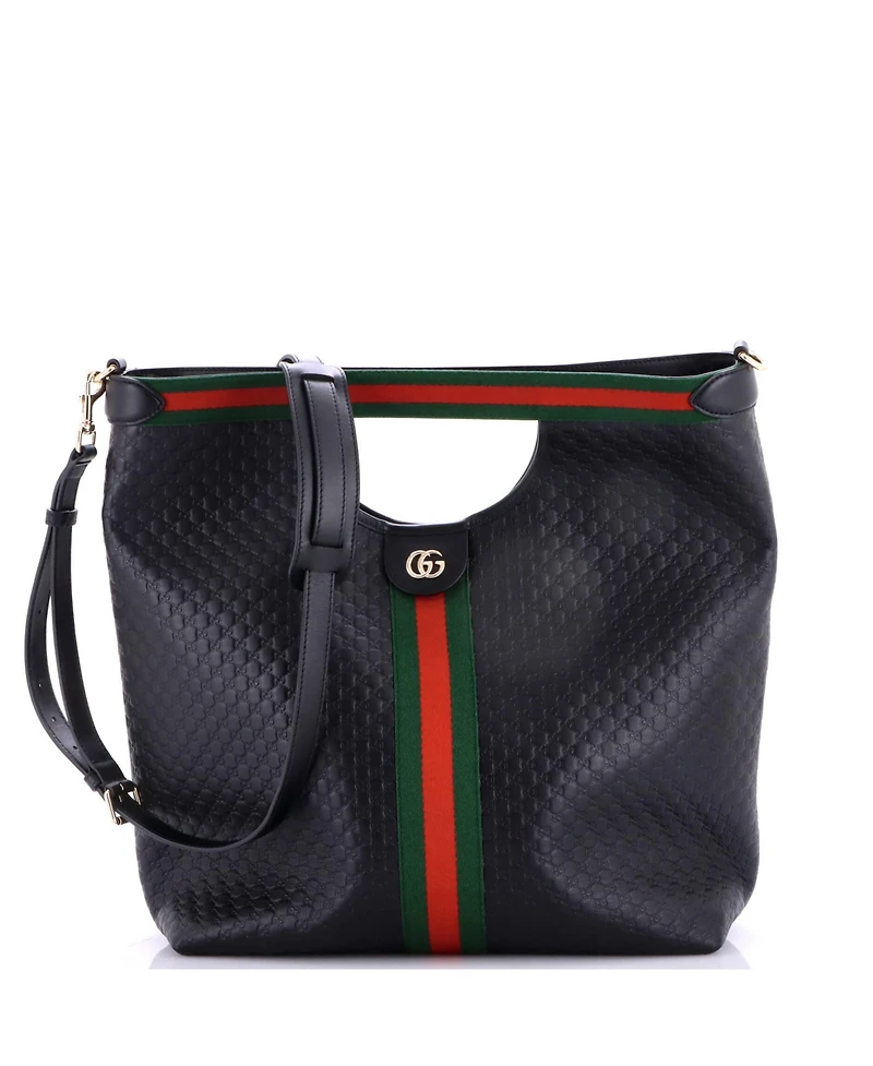 Pre-Owned Gucci Large Giglio Convertible Shopper Tote Guccissima Leather