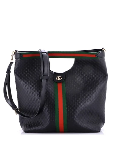 Pre-Owned Gucci Large Giglio Convertible Shopper Tote Guccissima Leather