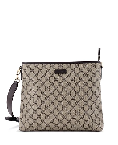 Pre-Owned Gucci Medium Zip Top Messenger Bag Gg Coated Canvas