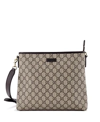 Pre-Owned Gucci Medium Zip Top Messenger Bag Gg Coated Canvas