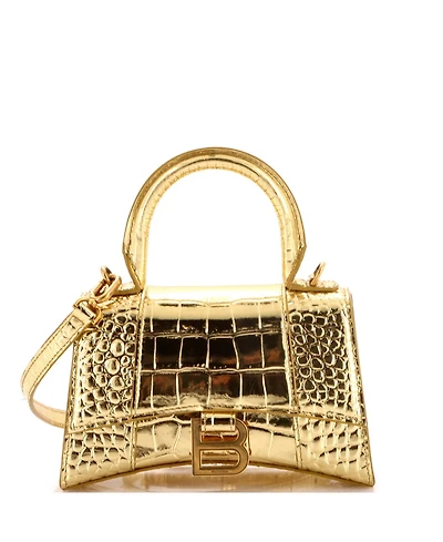Pre-Owned Balenciaga Xs Hourglass Top Handle Bag Embossed Leather