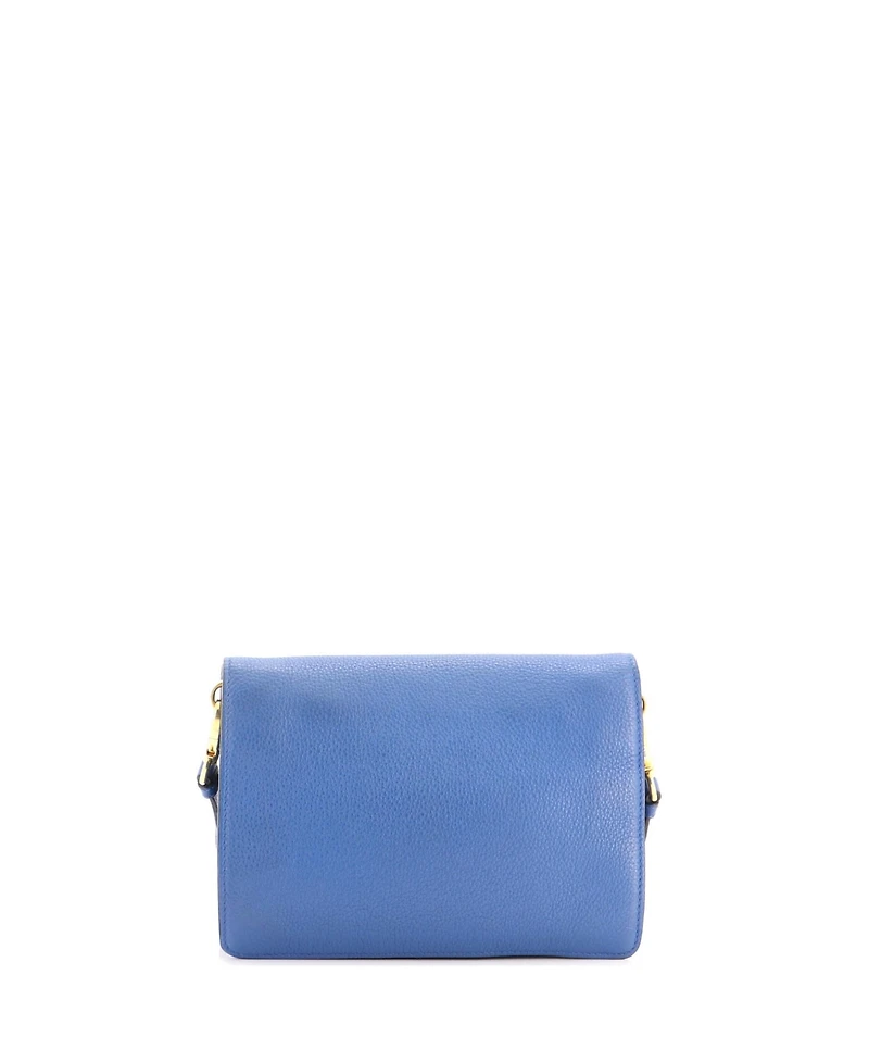 Pre-Owned Prada Small Dual Strap Flap Crossbody Bag Vitello Daino
