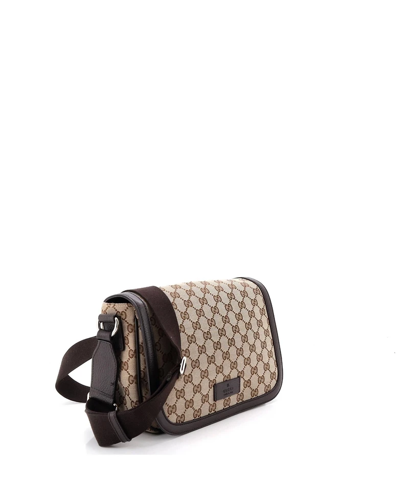 Pre-Owned Gucci Small Flap Messenger Bag Gg Canvas