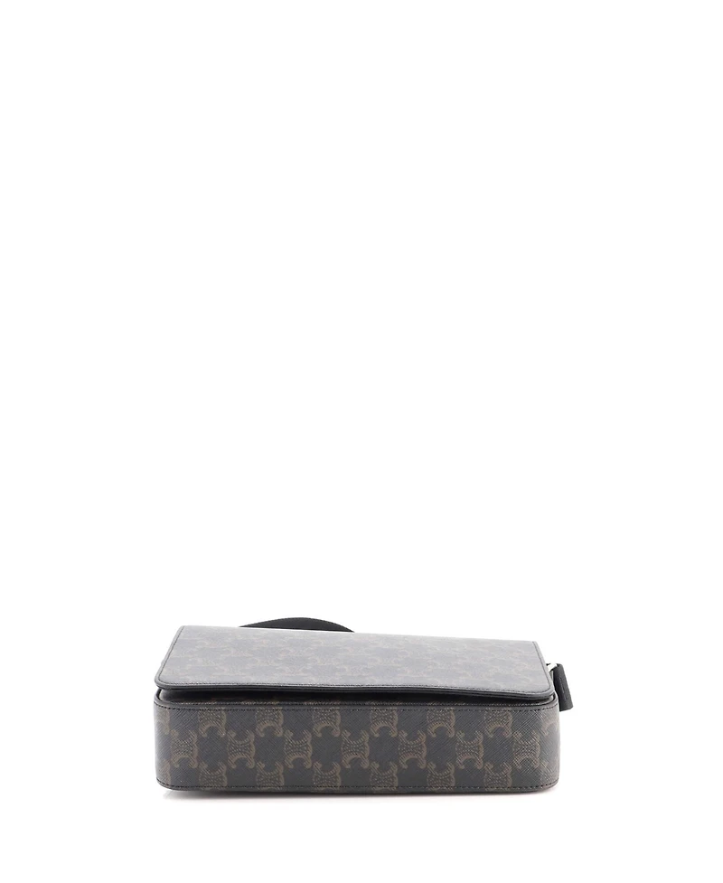 Pre-Owned Celine Medium Flap Messenger Bag Triomphe Coated Canvas