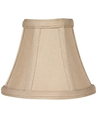 Imperial Shade Set of Bell Lamp Shades Evaline Taupe Brown Fabric Small 3" Top x " Bottom x 5" High Candelabra Clip-On Fitting