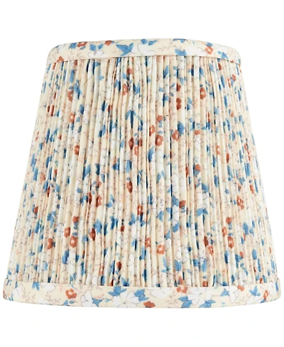 Springcrest 4" Top x 6" Bottom x 5 1/2" High x Print Lamp Shade Replacement Small Leaf Shirred Pleated Clip On Candelabra