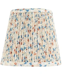 Springcrest 4" Top x 6" Bottom x 5 1/2" High x Print Lamp Shade Replacement Small Leaf Shirred Pleated Clip On Candelabra