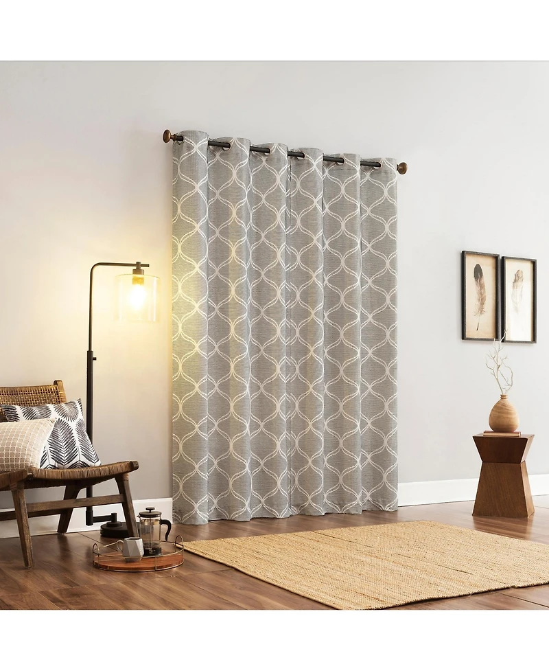 Sun Zero Tikal Woven Ogee Blackout Grommet Curtain Panel Pair