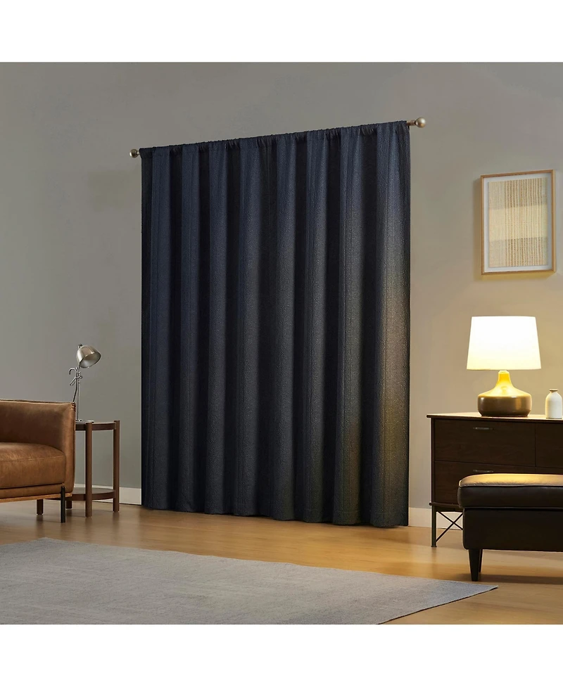 Sun Zero Medina Woven Damask Medallion Blackout Rod Pocket Curtain Panel Pair