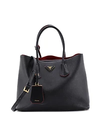 Pre-Owned Prada Medium Cuir Double Tote Saffiano Leather