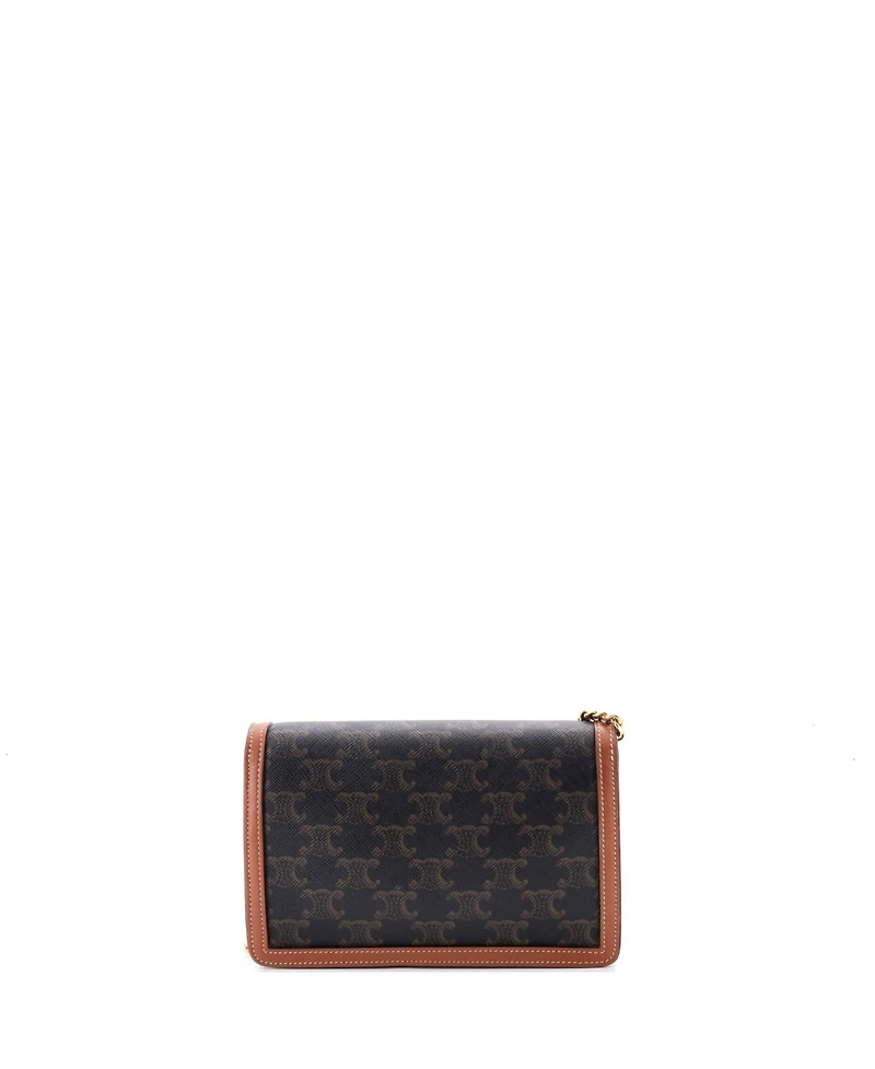 Pre-Owned Celine Margo Triomphe Wallet on Chain Triomphe Coated Canvas