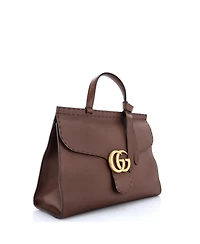 Pre-Owned Gucci Medium Gg Marmont Top Handle Bag Leather