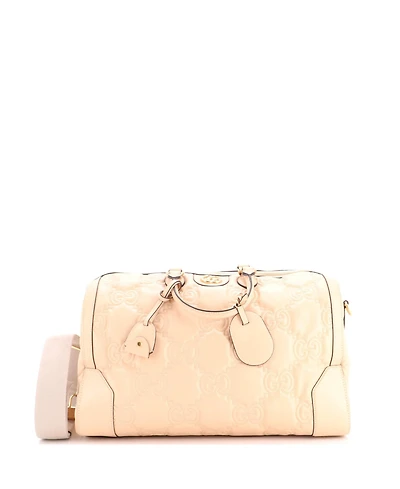 Pre-Owned Gucci Medium Convertible Boston Top Handle Bag Gg Matelasse Leather
