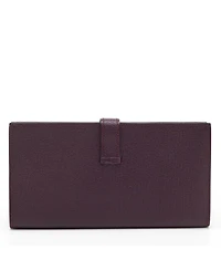 Pre-Owned Hermes Women's Raisin Epsom Leather Palladium Finish Bearn Wallet