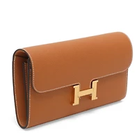 Pre-Owned HERMES Women's Constance Natural Epsom Leather To Go Wallet