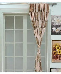 Fabdivine Namokar Handmade Floral Block Print Linen Curtain