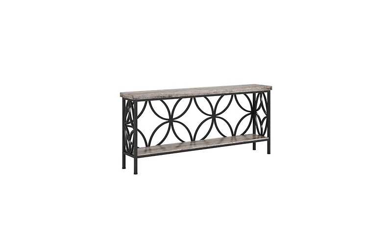 Slickblue 70.9" Industrial Console Table with 2 Tiers for Sofa