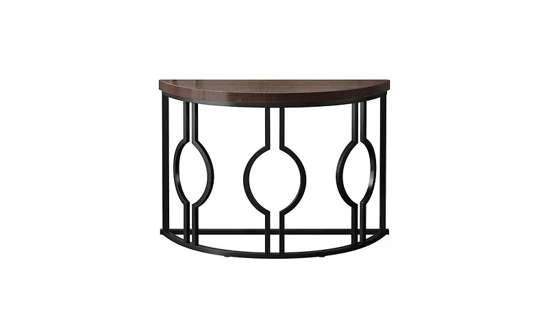 Slickblue 43" Industrial Half Moon Console Table for Entryway