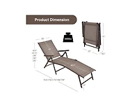 Boyel Living 2 Pieces Foldable Chaise Lounge Chair with 2-Position Footrest
