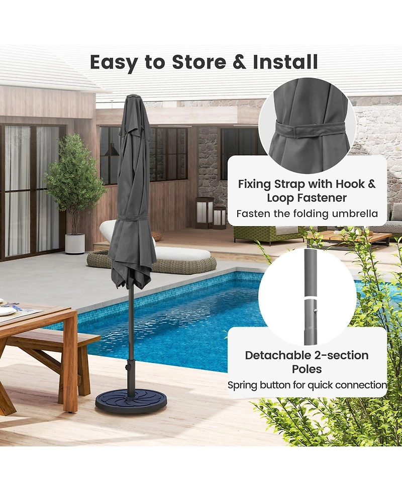 Sugift 7.5 ft Heavy Duty Outdoor Market Patio Umbrella with Push Button Tilt and Crank