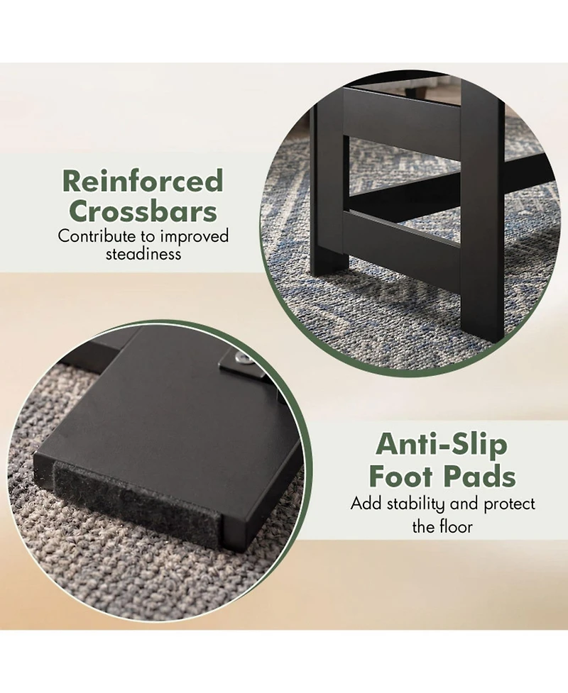 Sugift Portable Folding Floor Table Low Wooden Coffee Table with Foldable Legs