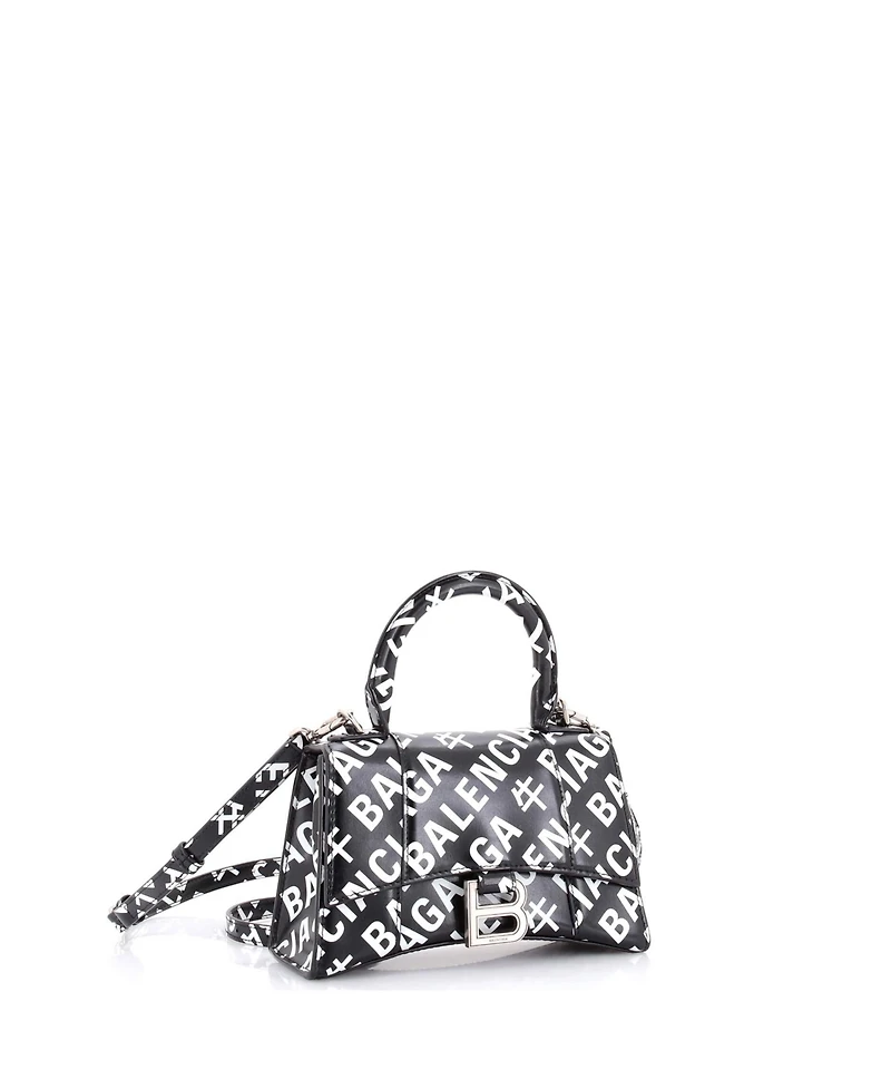 Pre-Owned Balenciaga Xs Hourglass Top Handle Bag Printed Leather