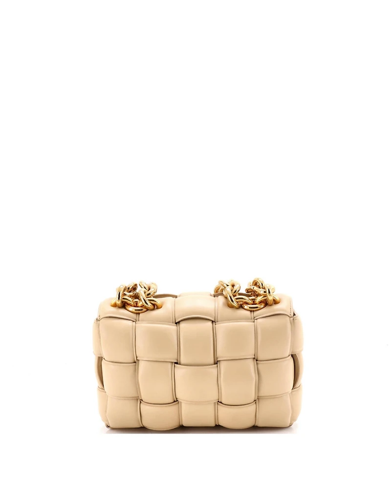 Pre-Owned Bottega Veneta Cassette Chain Crossbody Bag Padded Maxi Intrecciato Leather