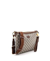 Pre-Owned Gucci Medium Interlocking G Patch Wristlet Messenger Bag Gg Coated Canvas
