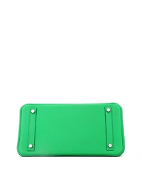 Pre-Owned Hermes Birkin 30 Handbag Green Clemence with Palladium Hardware