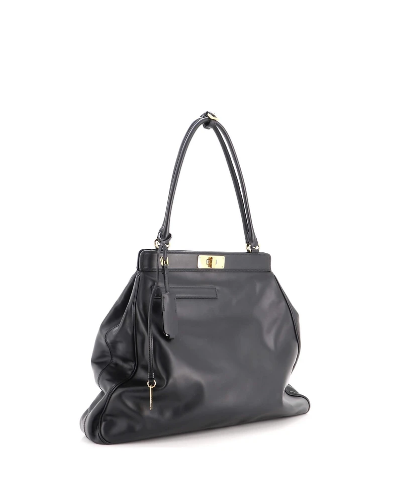 Pre-Owned Prada Large Frame Lock Tote Leather