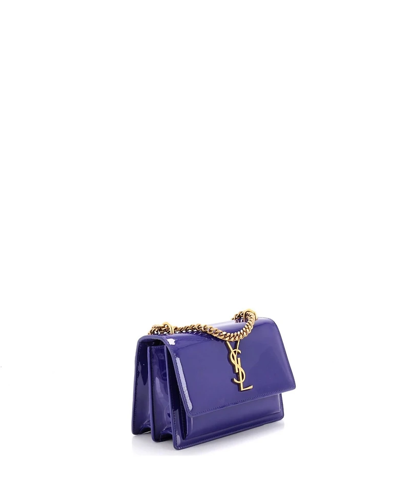 Pre-Owned Saint Laurent Small Sunset Crossbody Bag Patent