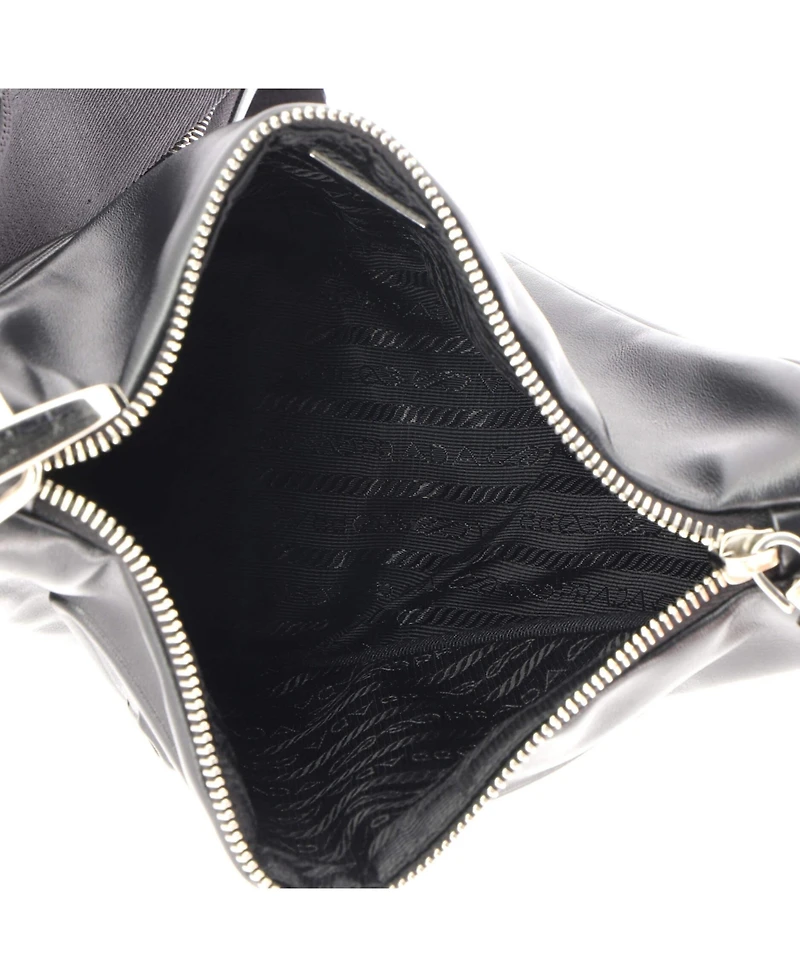 Pre-Owned Prada Small Triangle Logo Zip Crossbody Bag Leather