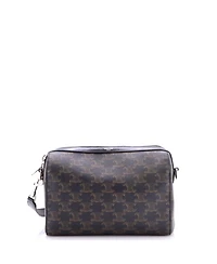 Pre-Owned Celine Mini Convertible Zip Boston Bag Triomphe Coated Canvas
