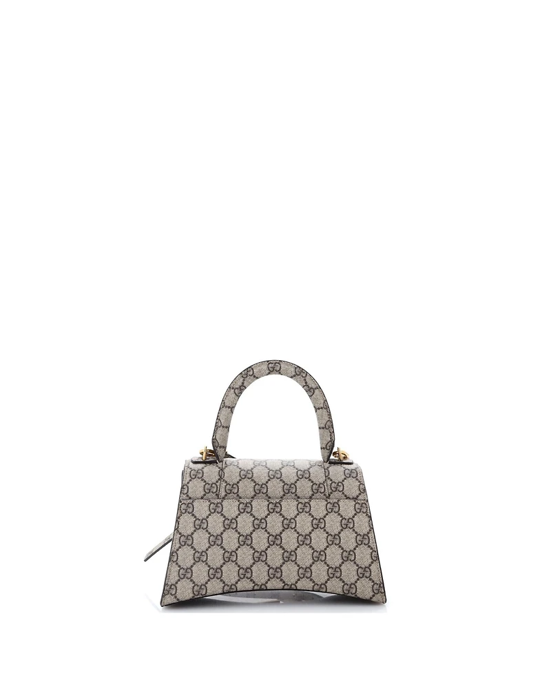 Pre-Owned Gucci Small x Balenciaga The Hacker Project Hourglass Top Handle Bag Gg Coated Canvas