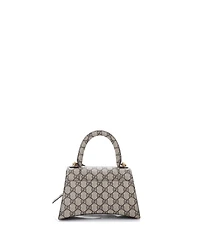 Pre-Owned Gucci Small x Balenciaga The Hacker Project Hourglass Top Handle Bag Gg Coated Canvas