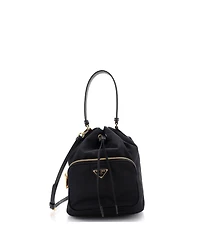 Pre-Owned Prada Small Drawstring Bucket Bag Tessuto