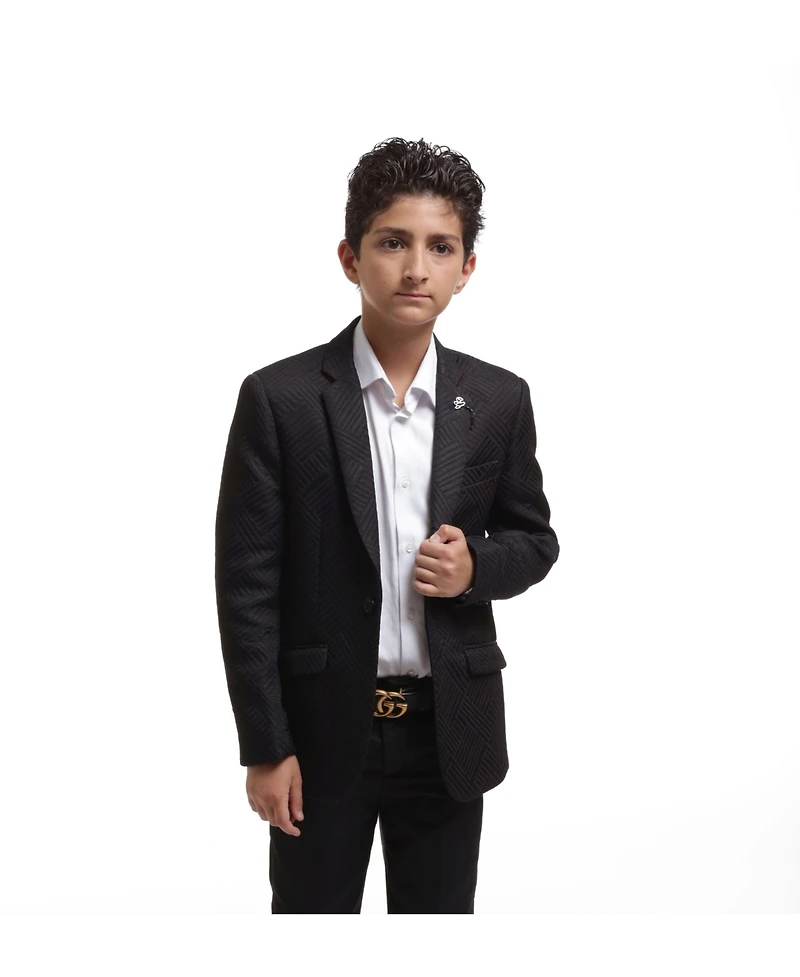Elie Balleh Boys Black Slim Fit Sports Coat