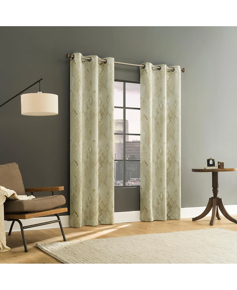 Sun Zero Sonora Snakeskin Trellis Blackout Grommet Curtain Panel Pair
