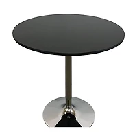 HomeRoots 36" Wood and Metal Pedestal Base Round Top Dining Table