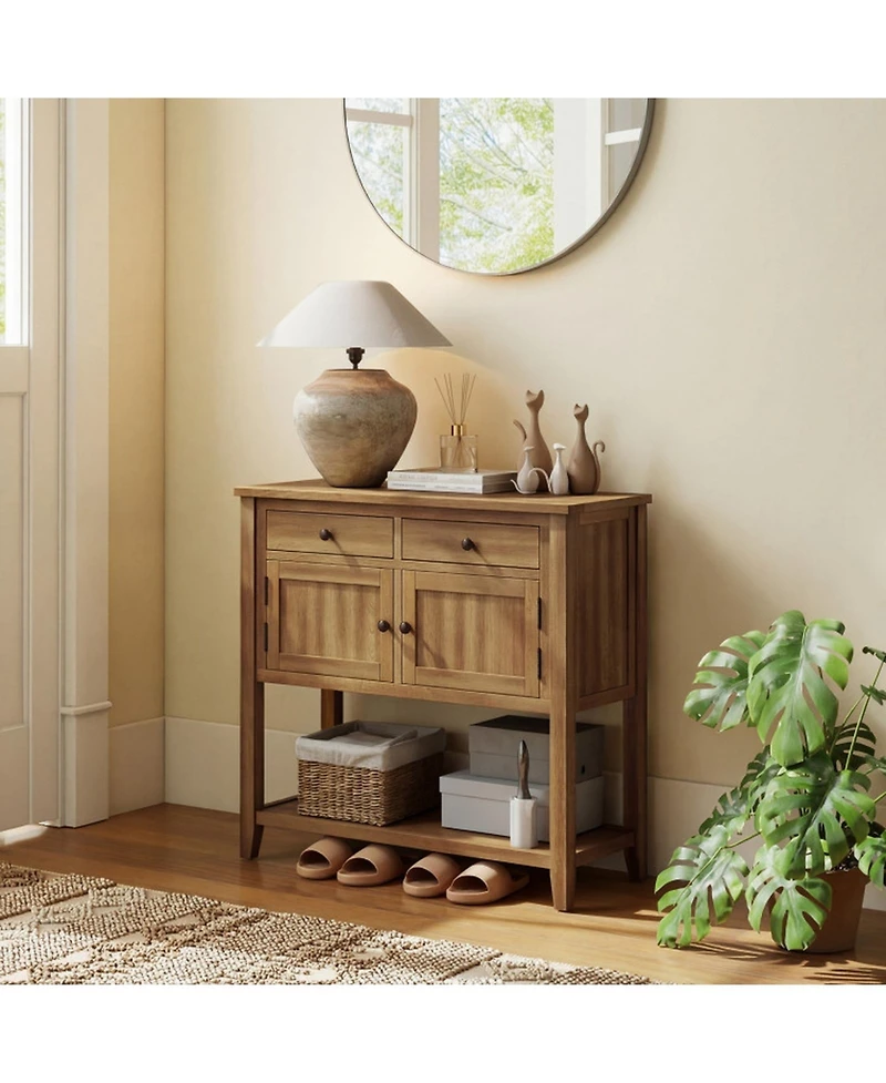 Sugift Mid-Century 36 Inch Wood Buffet Sideboard with 2 Drawers and 2 Cabinets