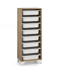 Sugift 9-Tier Freestanding Pantry Organizer with 8 Slide-Out Baskets and Wood Top